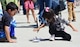 Gabriel, nine, and Sofia, five, children of Mariano Hernandez, a Sacramento local and U.S. Navy veteran, play with U.S. Air Force Thunderbird toys during the Wings Over Solano air show May 7, 2017, at Travis Air Force Base, Calif. The event attracted more than 100,000 guests and featured performances by the U.S. Army Golden Knights and the Air Force Thunderbirds. (U.S. Air Force photo/Senior Airman Christian Clausen)