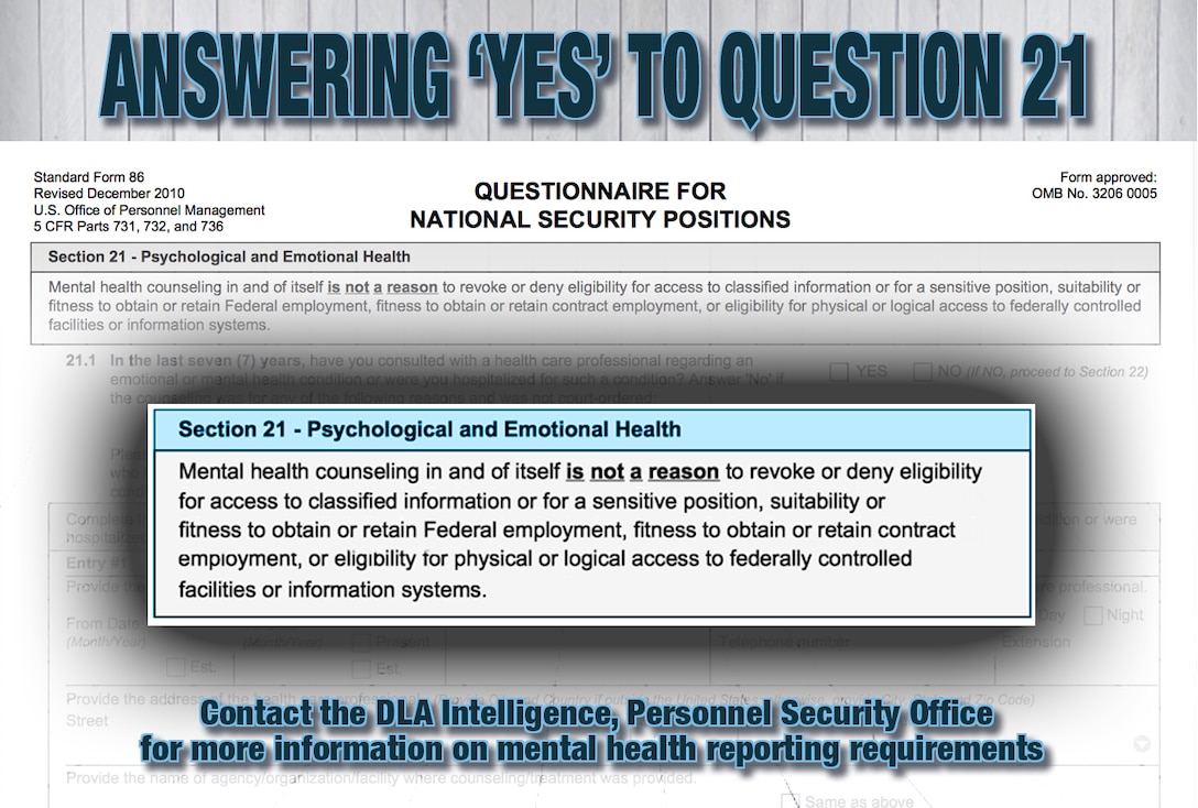 Answering question 21 honestly shows candor and responsibility.