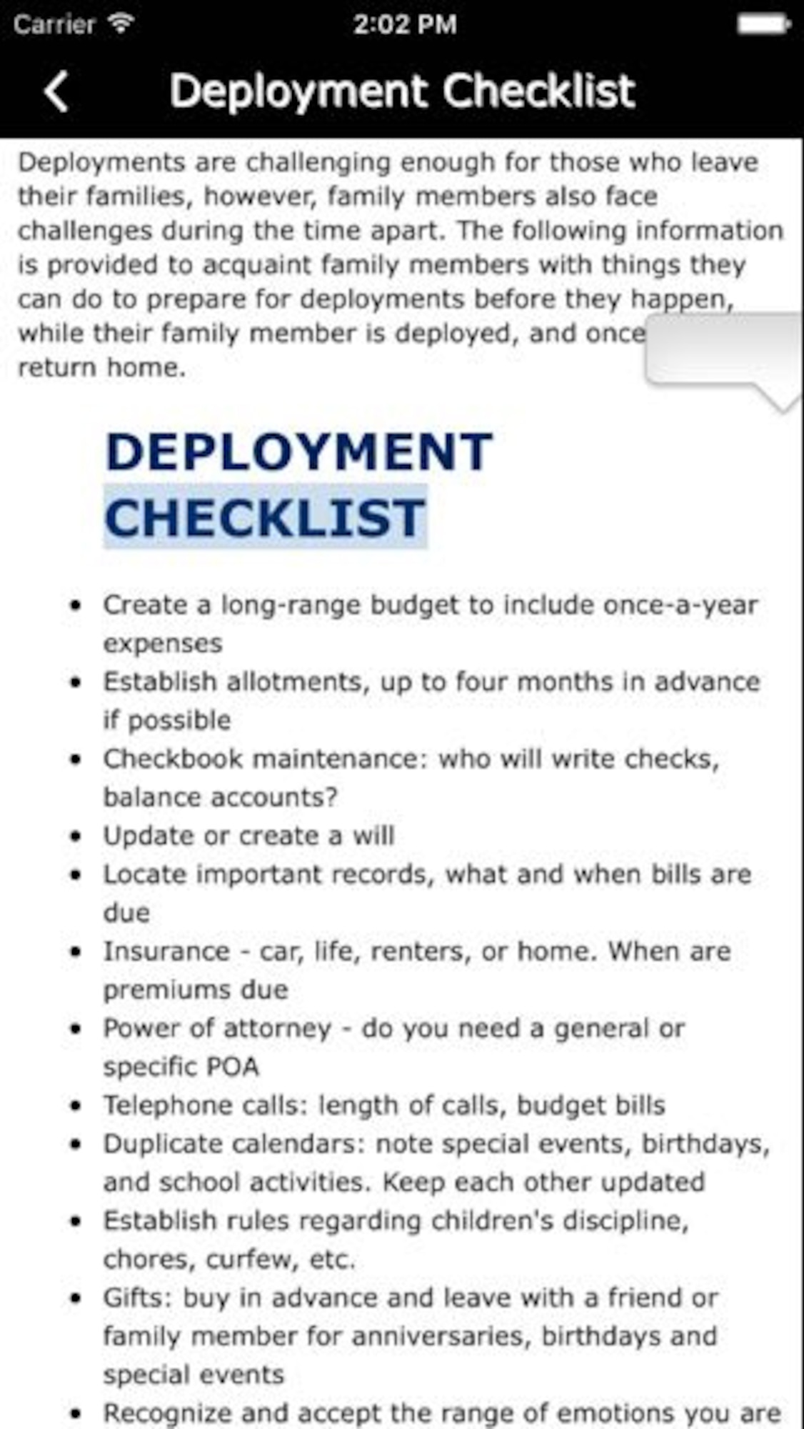 The Airman & Family Readiness button can be very useful for Reservists and their family members, by offering items like a deployment checklist and useful contacts and links (U.S. Air Force Graphic / Michael Dukes)
