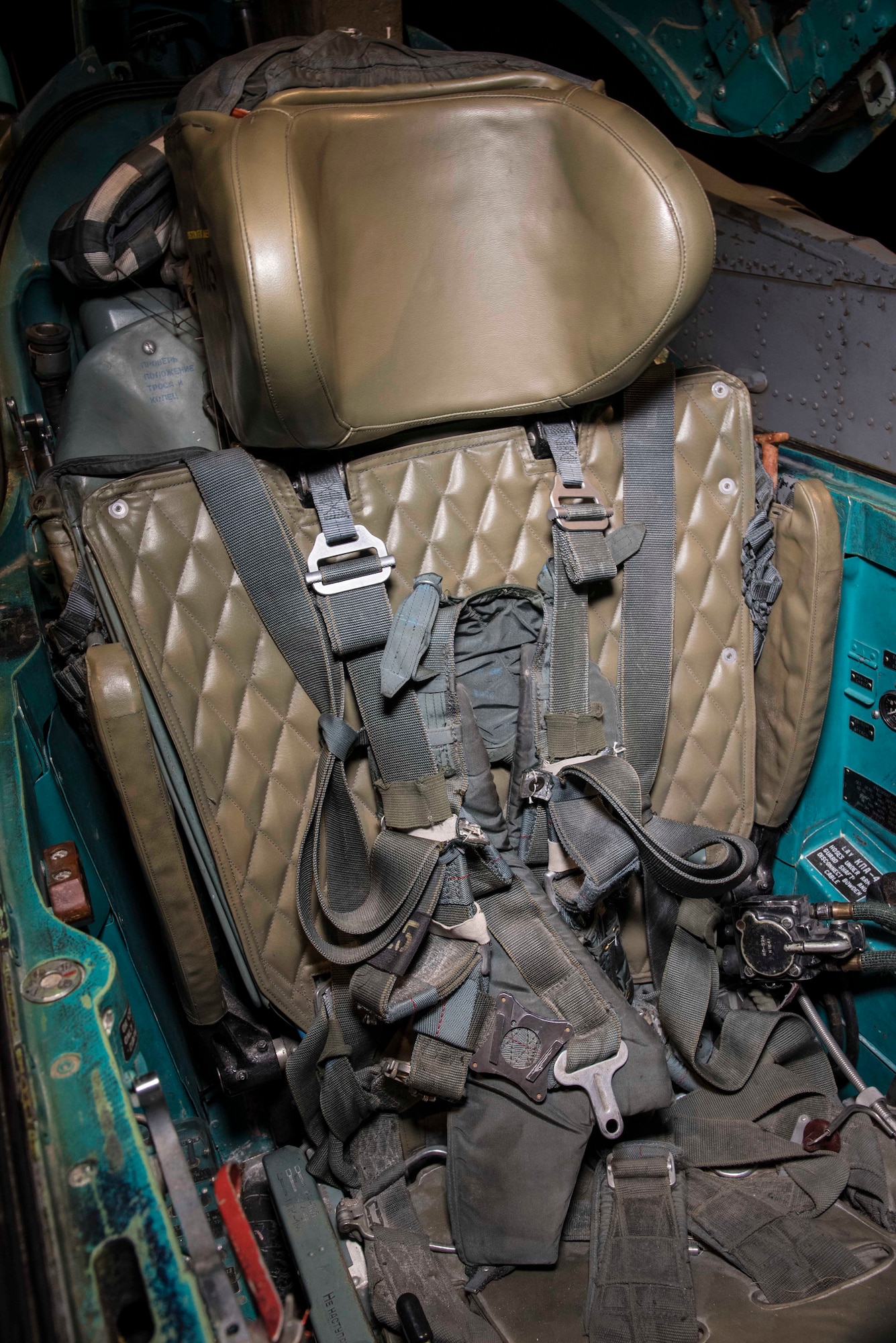 DAYTON, Ohio -- The Mikoyan-Gurevich MiG-23MS “Flogger-E” cockpit view in the museum's Cold War Gallery. (U.S. Air Force photo by Ken LaRock) 