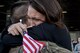 An Airman assigned to the 20th Fighter Wing hugs a family member after returning to Shaw Air Force Base, S.C., from Afghanistan, May 5, 2017. Airmen returned after a six-month deployment to the United States Central Command area of responsibility. (U.S. Air Force photo/Airman 1st Class Destinee Sweeney)