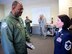Vice commander of the 932nd Airlift Wing, Col. Esteban Ramirez, congratulates newly promoted Senior Master Sgt. Tonya Hupp, and her new role with the 932nd Aeromedical Evacuation Squadron on May 7, 2017, at Scott Air Force Base, Illinois.  She will now be the operations superintendent of the squadron, which falls under the 932nd Operations Group.   (U.S. Air Force photo by Lt. Col. Stan Paregien)