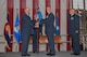 Air Force Brig. Gen. Jerome Limoge, Assistant Adjutant General - Air, Colorado National Guard, presents the guidon to Col. Brian Turner, as he assumes command of the 140th Wing, Colorado Air National Guard, May 6, 2017, Buckley Air Force Base, Aurora, Colo. The change of command ceremony is a deeply rooted military tradition that represents the formal transfer of authority and responsibility for a unit from one commanding officer to another.  (U.S. Air National Guard photo by Staff Sgt. Michelle Y. Alvarez-Rea)