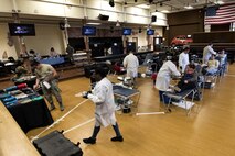 The Armed Services Blood Program Europe hosts a blood drive in the Brick House at Spangdahlem Air Base, Germany, May 10, 2017. Blood collected at the drive benefit members within the military including patients with cancer, traumatic injuries, battlefield injuries, undergoing surgical procedures and others seeking help at military medical treatment facilities.