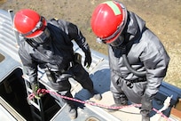 U.S. Army Reserve firefighters with the 468th Engineer Detachment, Danvers, Massachusetts, prepare to descend into a train during a derailment exercise, part of Guardian Response 17 at Muscatatuck Urban Training Center, Butlerville, Indiana, May 7, 2017.
Nearly 4,100 Soldiers from across the country are participating in Guardian Response 17, a multi-component training exercise to validate U.S. Army units’ ability to support the Defense Support of Civil Authorities (DSCA) in the event of a Chemical, Biological, Radiological, and Nuclear (CBRN) catastrophe.