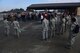 Participants of a Major Accident Response Exercise receive a pre-exercise briefing, May 10, 2017, at Seymour Johnson Air Force Base, North Carolina. The exercise allowed members of the 4th Fighter Wing to make improvements and strengthen skills in the event of a real-world crisis. (U.S. Air Force photo by Airman 1st Class Kenneth Boyton)
