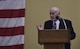 William Becker, former member of the 801st and 492nd Bombardment Group, known as the Carpetbaggers, speaks during Air Force Special Operations Command’s 2016 Outstanding Airmen of the Year banquet at Hurlburt Field, Fla., May 10, 2017. The 801st BG was established at Harrington Field, England, in September 1943. Almost a year later, it would be redesignated as the 492nd BG, a cover for their secret mission—Operation Carpetbagger. During the war, the 492nd BG helped deliver more than 5,000 tons of supplies including 18,535 containers, 10,700 packages, 662 spies and approximately one million gallons of fuel. (U.S. Air Force photo by Airman 1st Class Joseph Pick)