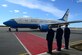 U.S. Air Force Chief Master Sgt. Brent Sheehan, the 354th Fighter Wing command chief, left, Col. Todd Robbins, the 354th FW vice commander and Col. David Mineau, the 354th FW commander, stand at attention as the Secretary of State’s plane arrives May 10, 2017, at Eielson Air Force Base, Alaska. The U.S. Secretary of State Rex Tillerson landed at Eielson on his way to the 10th Annual Arctic Council Ministerial, the leading intergovernmental forum promoting cooperation, coordination and interaction among the Arctic States, Arctic indigenous communities and other Arctic inhabitants on common Arctic issues. (U.S. Air Force photo by Airman Eric M. Fisher)