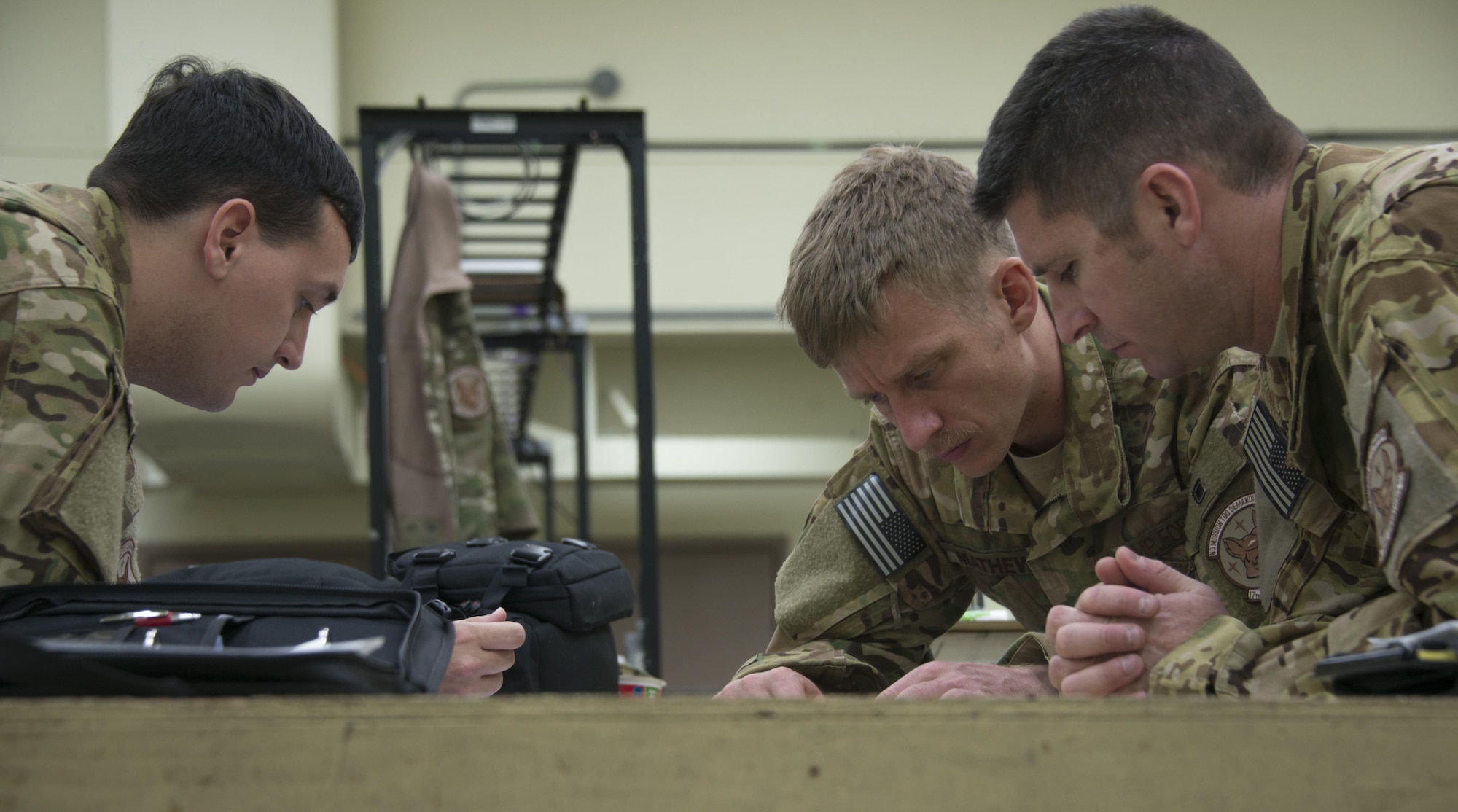 U.S. Air Force 17th Special Operations Squadron aircrew prepare for combined airborne operations with Republic of Korea Special Warfare Command, April 27, 2017 at Daegu Air Base, ROK. Throughout Foal Eagle 2017, the 1st SOS and 17th SOS provided specialized aviation to members of the ROK Air Force 255th SOS, ROK Special Warfare Command, U.S. Marine Corps III Marine Expeditionary Force and U.S. Air Force 320th Special Tactics Squadron. (U.S. Air Force photo by Capt. Jessica Tait)