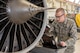 U.S. Air Force Airman Travis Howard, 18th Component Maintenance Squadron aerospace propulsion technician, services an F-15 Eagle engine augmenter May 12, 2017, at Kadena Air Base, Japan. Certain parts of an engine require replacement once they reach a certain number of flight hours. (U.S. Air Force photo by Senior Airman John Linzmeier)