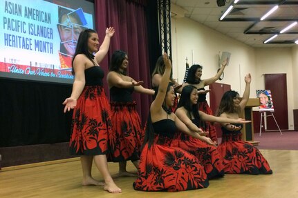 Dancers from Fellowship of the Islands entertain guests of the 7th Mission Support Command and U.S. Army Garrison Rheinland-Pfalz, which celebrated Asian American Pacific Islander Heritage Month Thursday with dancing, food and fellowship. The event, which took place on Daenner Kaserne at the Kaiserslautern Community Activities Center, featured a number of musical and dance acts, as well as a variety of different foods from around the Pacific. 