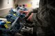 U.S. Air Force Staff Sgt. Ryan Miller, an aircrew flight equipment craftsman with the 182nd Operations Support Squadron, Illinois Air National Guard, tests oxygen mask communications in Peoria, Ill., May 6, 2017. Aircrew flight equipment specialists inspect and maintain flight and survival equipment, such as helmets, parachutes and night-vision goggles. (U.S. Air National Guard photo by Tech. Sgt. Lealan Buehrer)