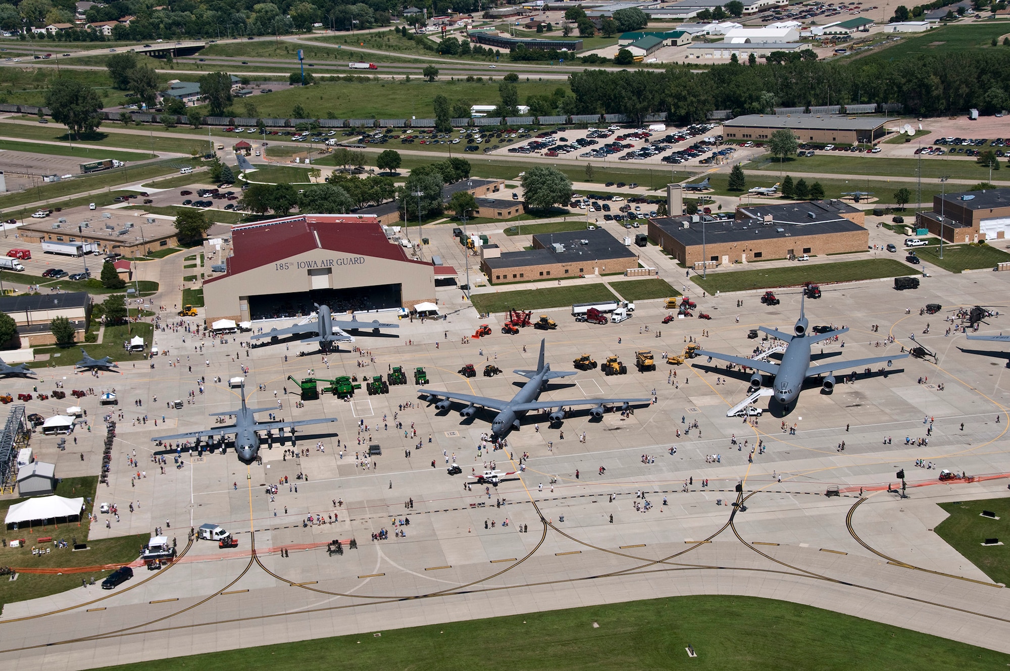 U.S. Air Force aircraft on display during an open house event at the Iowa Air National Guard’s 185th Air Refueling Wing in Sioux City, Iowa on September 2, 2009. 
U.S. Air National Guard photo by Technical Sgt. Oscar Sanchez/released