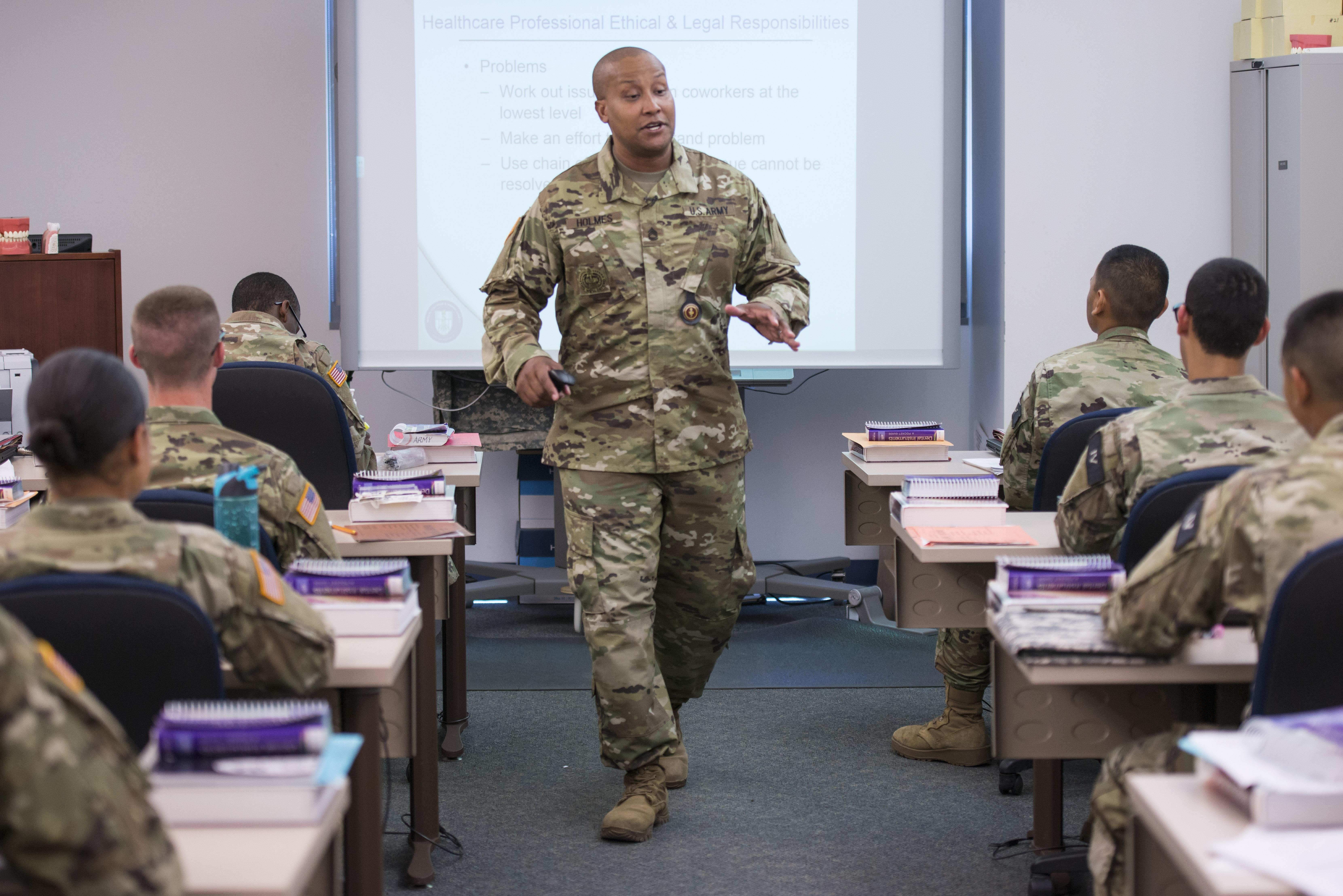 Front & Center: Holmes helps instruct future Army dental specialists