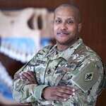 Sgt. 1st Class Everett Holmes, Company A, Academy Battalion chief dental instructor, poses for a photo May 2 at the Medical Education and Training Campus, Joint Base San Antonio-Fort Sam Houston. Holmes trains students to develop them into entry level dental assistants.  