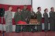 Members of the 307th Bomb Wing celebrate after winning the Tenth Air Force Power and Vigilance Award, which is given to the unit that best exhibits the NAF mission as 