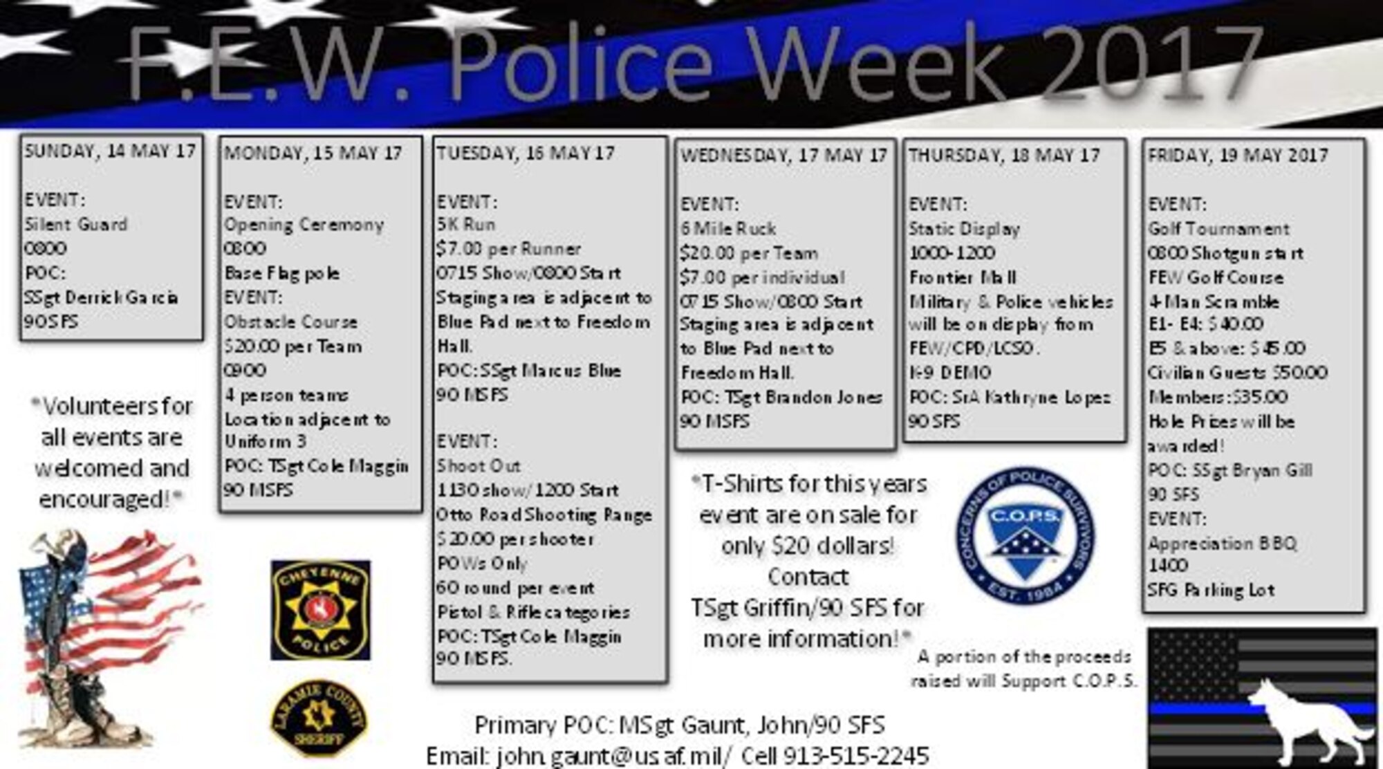 There are several events that will be held throughout the week so come out and either participate in an event or honor our fallen law enforcement individuals. (U.S. Air Force courtesy graphic) 