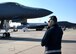 U.S. Air Force Senior Airman Kevin Minnick, 489th Aircraft Maintenance Squadron crew chief, communicates with pilots inside a B1-B Lancer at Dyess Air Force Base, Texas, May 11, 2017. Crew chiefs are responsible for preparing the aircraft for takeoff and basic maintenance should something happen before flight. (U.S. Air Force photo by Senior Airman Alexander Guerrero)