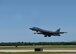 A B1-B Lancer takes off at Dyess Air Force Base, Texas, May 11, 2017. The B1-B Lancer has been in the U.S. Air Force arsenal for over 30 years and has virtually unlimited global reach with refueling, the highest speed at Mach 1.2, and heaviest payload at 75,000 pounds, of any other U.S. bomber. (U.S. Air Force photo by Senior Airman Alexander Guerrero)