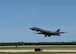 A B1-B Lancer takes off at Dyess Air Force Base, Texas, May 11, 2017. The B1-B Lancer has been in the U.S. Air Force arsenal for over 30 years and has virtually unlimited global reach with refueling, the highest speed at Mach 1.2, and heaviest payload at 75,000 pounds, of any other U.S. bomber. (U.S. Air Force photo by Senior Airman Alexander Guerrero)