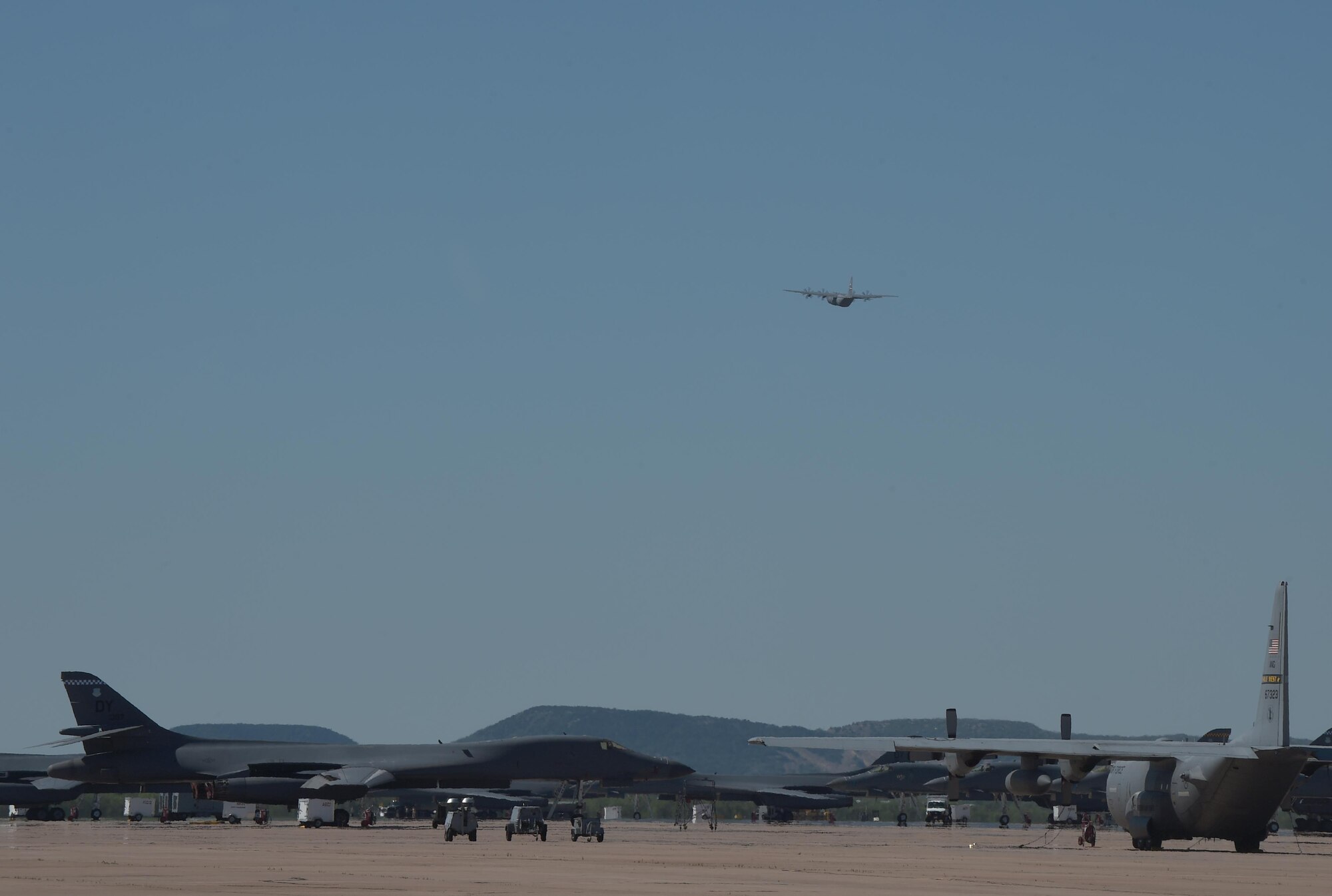 A C-130J Super Hercules takes off from Dyess Air Force Base, Texas, May 6, 2017. The 40th Airlift Squadron will be supporting combat missions throughout their area of responsibility in Aghanistan, Iraq, and the Arabian Gulf. They will be relieving the 39th AS who has been there since January. (Photo by U.S. Air Force Senior Airman Alexander Guerrero)