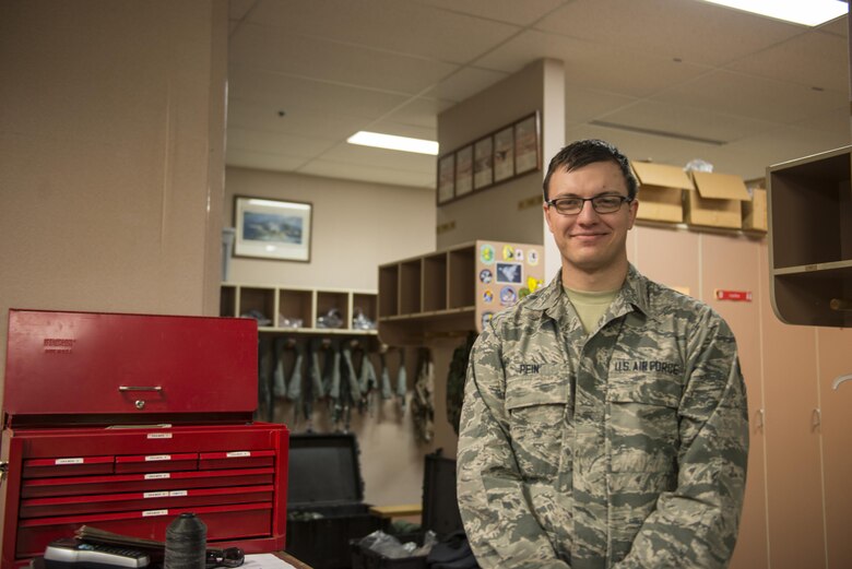 EIELSON AIR FORCE BASE, Alaska – U.S. Air Force Airman 1st Class Johnathan Pein, a 4th Operations Support Squadron aircrew flight equipment technician assigned to Seymour Johnson Air Force Base, N.C., checks a daily flying log May 4, 2017, during NORTHERN EDGE 2017 (NE17), at Eielson Air Force Base, Alaska. NE17 is Alaska’s premier joint training exercise designed to practice operations, techniques and procedures as well as enhance interoperability among the services. Thousands of participants from all the services, Airmen, Soldiers, Sailors, Marines and Coast Guardsmen from active duty, Reserve and National Guard units are involved. (U.S. Air Force photo/Staff Sgt. Ashley Nicole Taylor)
