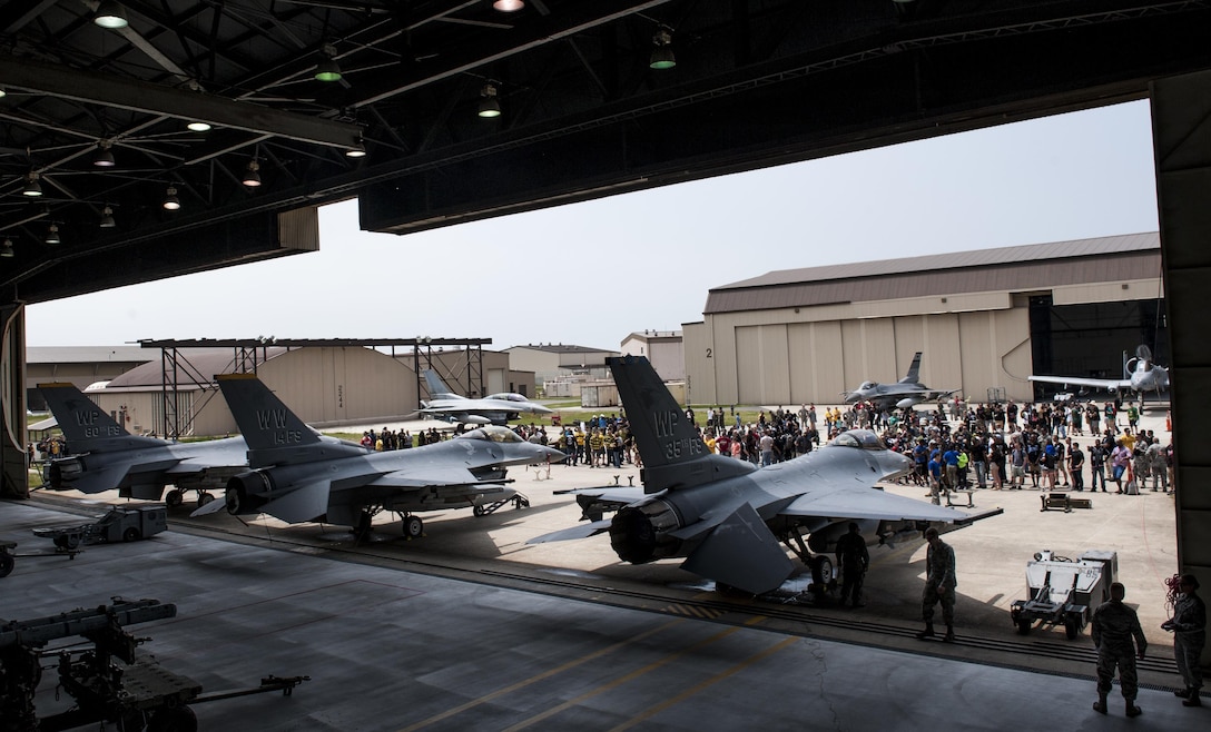 The 2017 annual weapons load crew competition begins at Kunsan Air Base, Republic of Korea, May 13, 2017. The competition included members from the 35th and 80th Aircraft Maintenance Units and the 38th Fighter Group, Republic of Korea Air Force, located here, the 25th and 36th AMUs, operating out of Osan Air Base and the 14th AMU, from Misawa Air Base. This is the first time Kunsan Air Base hosted a load crew competition that included members not stationed in Korea. (U.S. Air Force photo by Senior Airman Colville McFee/Released)  