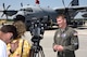 First Lt. Garrett Black, the 53rd Weather Reconnaissance Squadron aerial reconnaissance weather officer, talks with members of the media about the Hurricane Hunter mission in Miami, Florida, during the 2017 Hurricane Awareness Tour May 12, 2017. The purpose of the tour, which ran from May 6-12, 2017, was to focus attention on the approaching hurricane season and on protecting communities through preparedness and awareness. (U.S. Air Force photo/Tech. Sgt. Ryan Labadens)