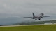 A B-1 bomber takes off as a part of the Combat Hammer exercise at Ellsworth Air Force Base, S.D., May 10, 2017. The exercise produced valuable data to combatant command planners and holistically tests the systems, procedures, and Airmen from the initial mission planning to find the final weapon employment phases. (U.S. Air Force photo by Airman 1st Class Donald C. Knechtel)