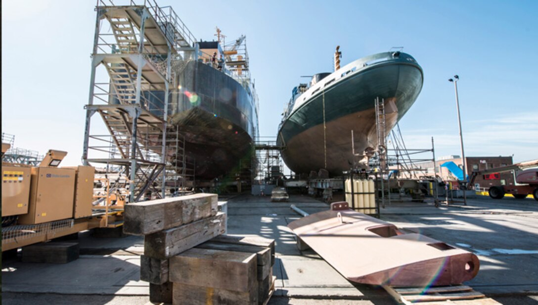 Coast Guard Cutter Sturgeon Bay arrived at the Coast Guard Yard in Curtis Bay, Maryland, Oct. 3, 2016, to start its service life extension project as part of the In-Service Vessel Sustainment (ISVS) Program. Sturgeon Bay is the fifth of nine 140-foot icebreaking tugs to undergo service life extension work through ISVS. Planned work will extend each cutter’s service life by 15 years and includes replacement of the boat-launching davit, habitability improvements and upgrades to propulsion and electrical systems. The tugs entered service in the 1970s. U.S. Coast Guard photo by Petty Officer 3rd Class Jasmine Mieszala.