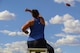 Christy Gardner, 2017 Paralympics competitor, practices throwing a discus May 10, 2017, at Luke Air Force Base, Ariz. Luke had the opportunity to help U.S. and international male and female athletes with permanent physical disabilities that are interested in competitive athletics. (U.S. Air Force photo by Airman 1st Class Caleb Worpel)