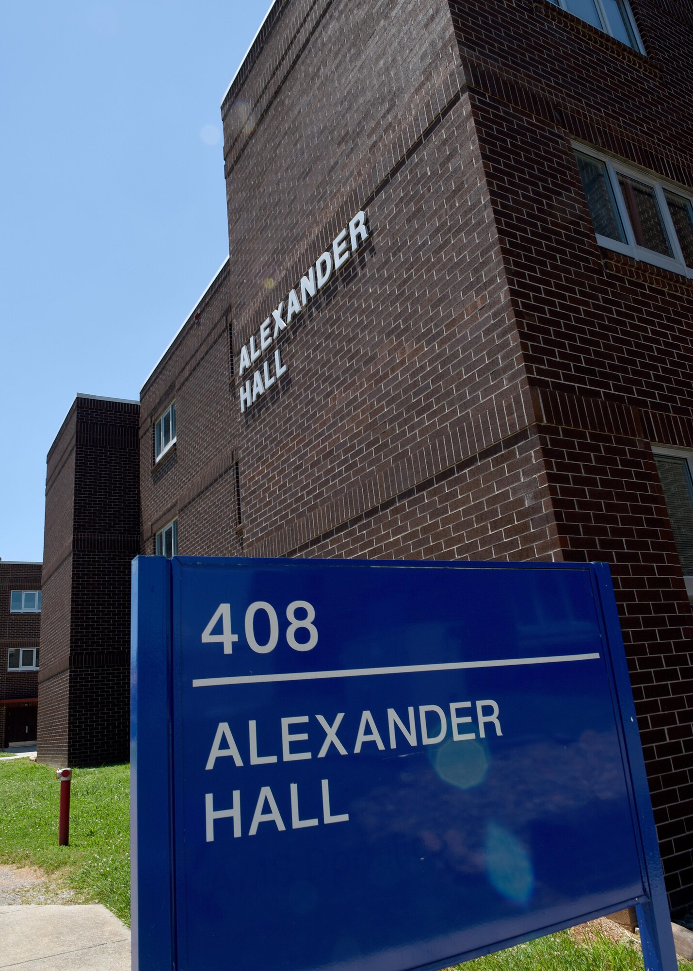 The I.G. Brown Training and Education Center’s Alexander Hall is a dormitory building named after Chief Master Sgt. Lynn Alexander. Chief Alexander is a campus NCO academy graduate who became the second Senior Enlisted Advisor to the Director of the Air National Guard. (U.S. Air National Guard photo by Master Sgt. Mike R. Smith)