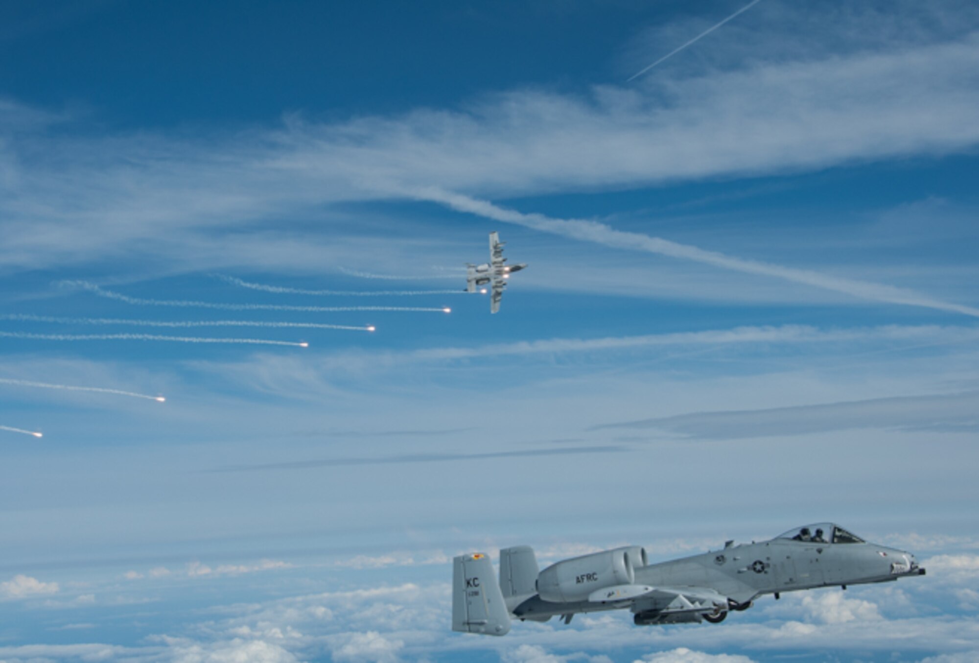 A-10s from the 442d Fighter Wing at Whiteman Air Force Base, Mo. fly over Estonia during Operation Atlantic Resolve in August 2016.