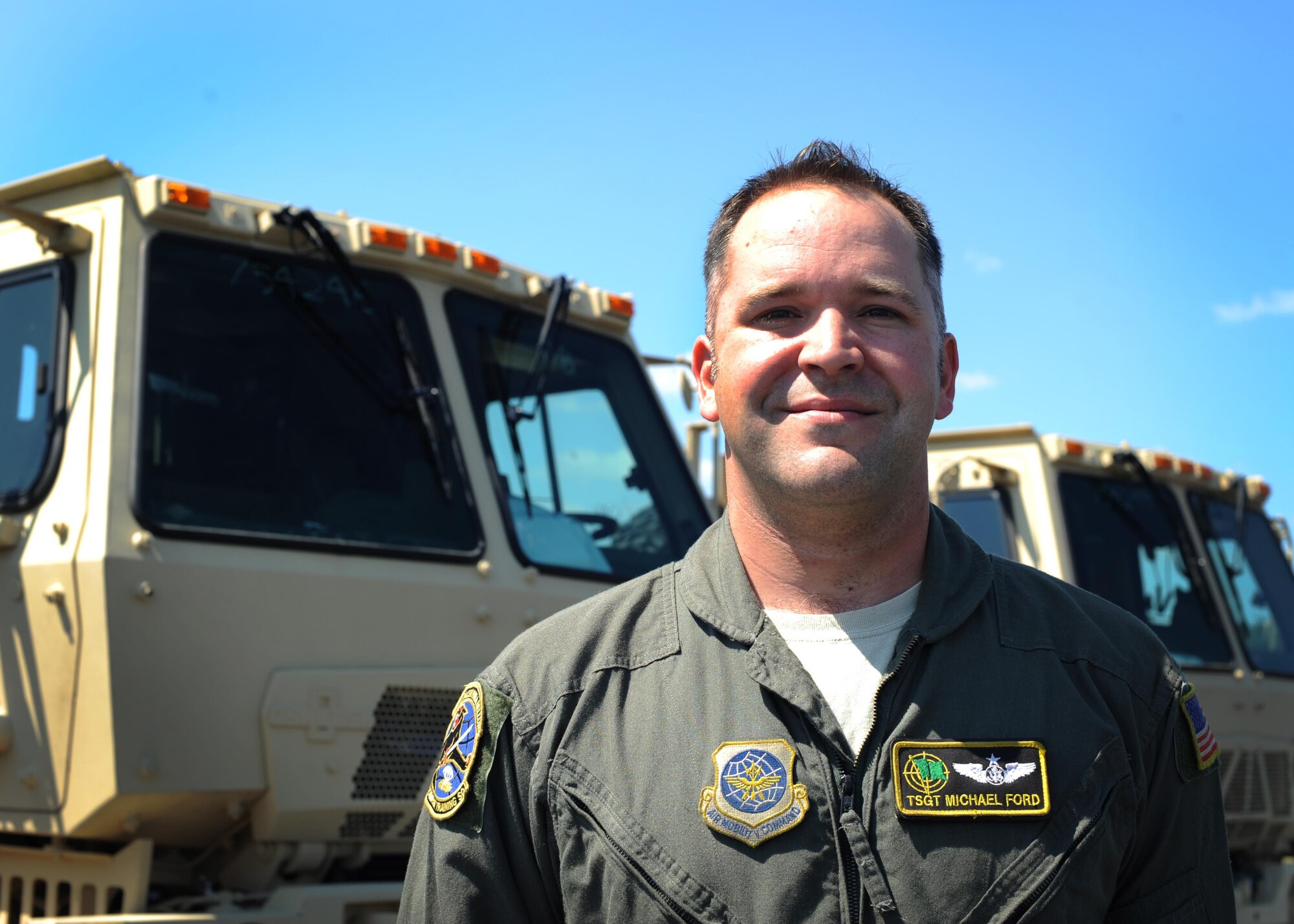 Tech Sgt. Michael Ford, 34th Combat Training Squadron flight chief and loadmaster, is recognized as the Combat Airlifter of the Week May 15, 2017, at Little Rock Air Force Base, Ark. Ford was selected for his efforts during a humanitarian relief mission. (U.S. Air photo by Airman 1st Class Grace Nichols)
