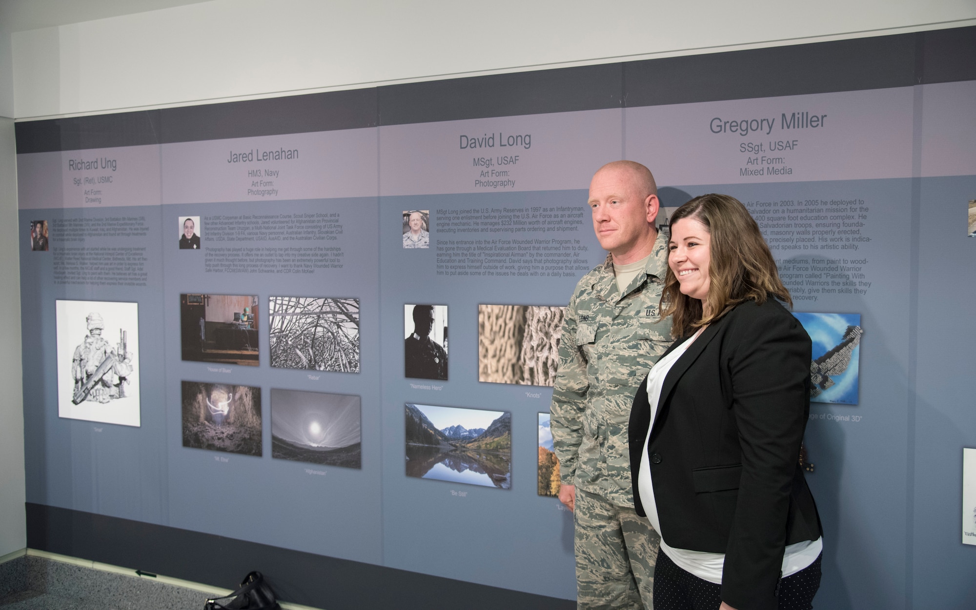 An opening is held for the Wounded Warrior Healing Arts Exhibit at the Pentagon in Arlington, Virginia, on April 12, 2017.   (DoD photo by Roger L. Wollenberg)