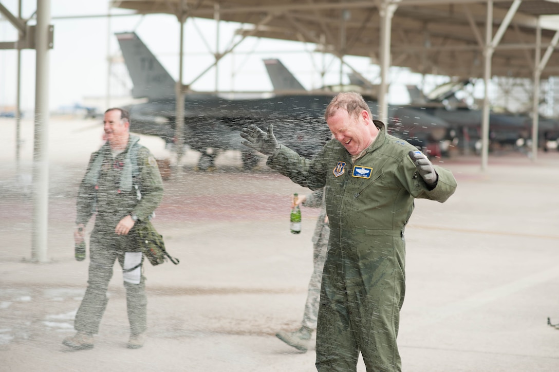 Maj. Gen. Richard Scobee celebrated with members of Tenth Air Force and the 301st Fighter Wing after his final flight as Tenth Air Force Commander Wednesday, May 10. 