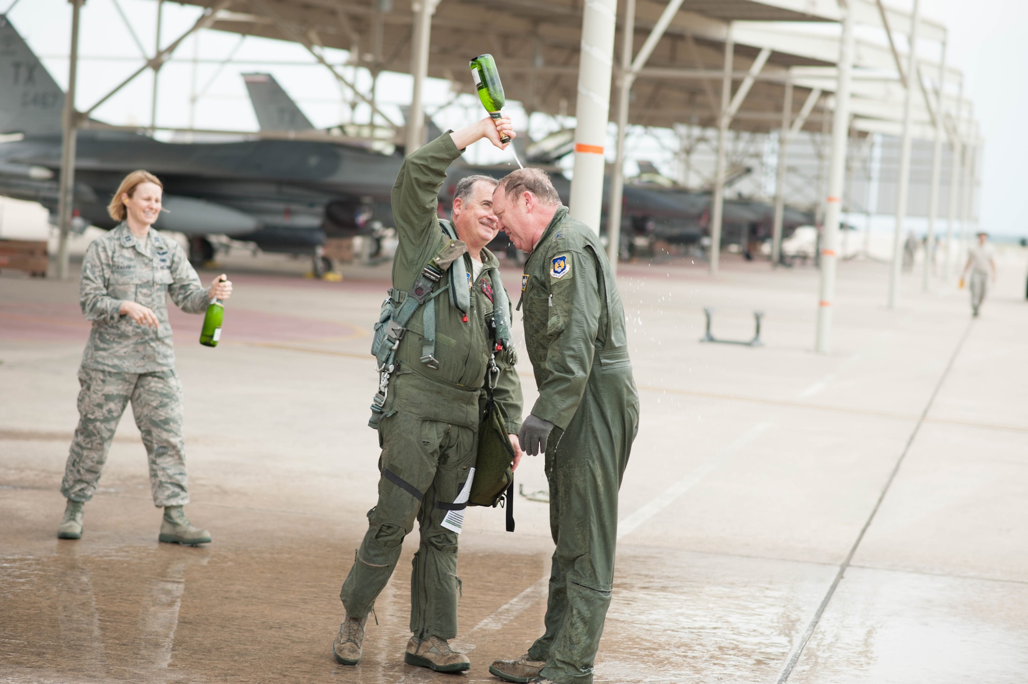 Maj. Gen. Richard Scobee celebrated with members of Tenth Air Force and the 301st Fighter Wing after his final flight as Tenth Air Force Commander Wednesday, May 10. 