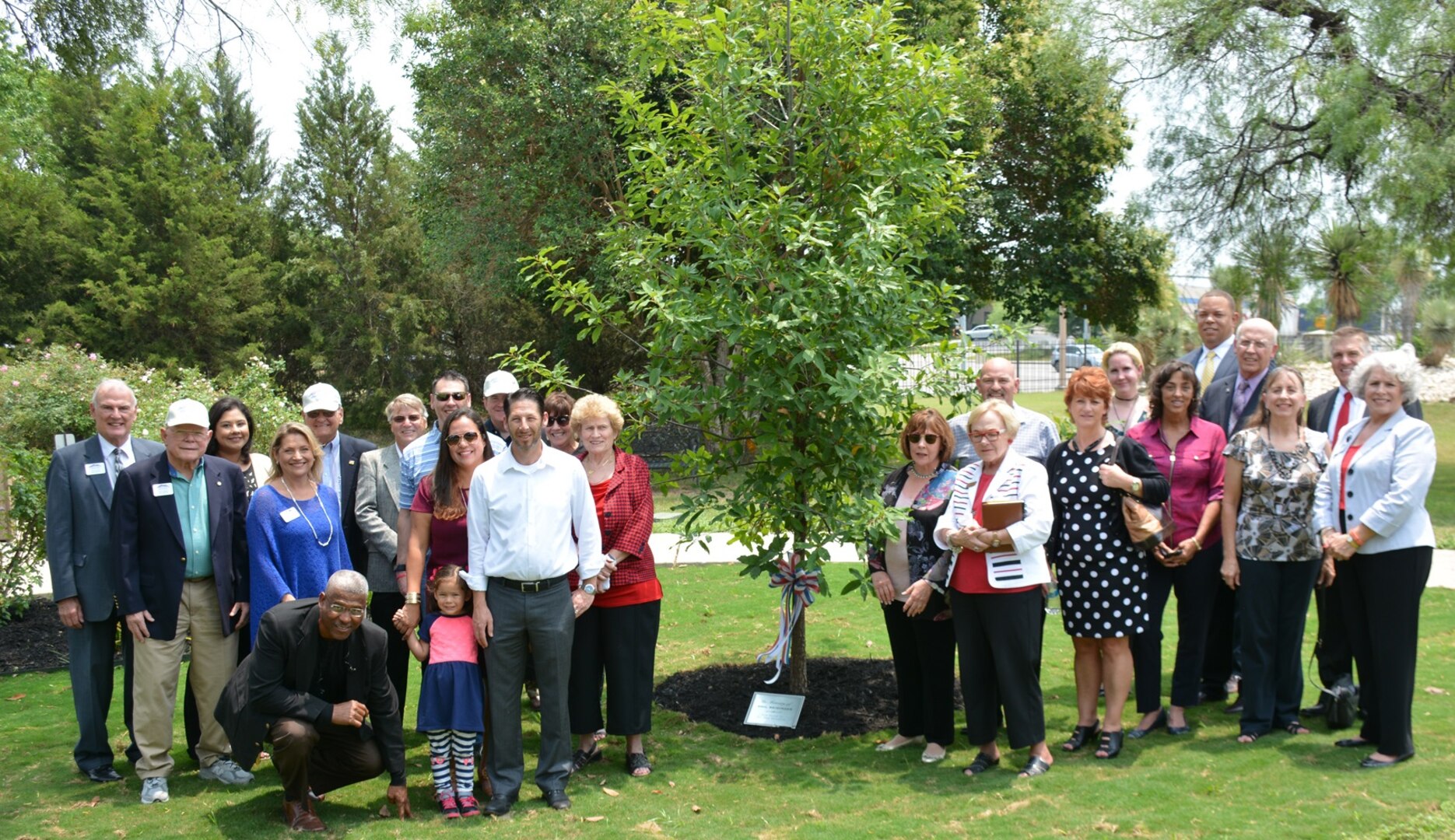 The late Phillip Reidinger was honored with a tree planting at the Warrior & Family Support Center located next to the Brooke Army Medical Center at Joint Base San Antonio-Fort Sam Houston May 11. Known as "Mr. Fort Sam Houston," Phil, as he liked to be called, was the longest serving public affairs officer at the installation before his death in September 2016. He was instrumental in efforts to counter encroachments at JBSA-Camp Bullis and was a tireless advocate for JBSA-Fort Sam Houston, Army Medicine and the WFSC. Phil was also known as the "Voice of Fort Sam Houston" for the many ceremonies and events he narrated throughout the years.