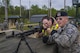 Jerry Skiles, 434th Air Refueling Wing weapon safety manager, and Master Sgt. Chet Nance, 434th Security Forces Squadron non-commissioned officer in charge of Combat Arms, inspect an M240 machine gun at Camp Atterbury-Muskatatuk, Ind., April 21, 2017. Grissom Airmen met at the Southern Indiana Army camp to complete their pre-deployment qualifications on multiple weapons systems during a week-long training operation. (U.S. Air Force Photo/Senior Airman Harrison Withrow)
