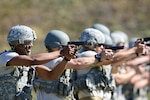 Security forces defenders from the 502nd Security Readiness Group at Joint Base San Antonio complete quick reaction shooting drills at the Combat Arms Training and Maintenance range at the JBSA-Lackland Medina Annex May 4, 2017. Airmen participated in a 5-day Special Weapons and Tactics (SWAT) training course taught by members of the Alamo Area Council of Governments Regional Law Enforcement Academy, which aims to strengthen incident response techniques and build effective law enforcement teams. Officers certified as trainers from police departments around San Antonio area teach the course, which serves as both a refresher course for defenders and an opportunity to foster partnerships between local law enforcement members and JBSA defenders. (U.S. Force photo by Andrew C. Patterson) 