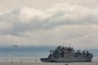 An SA-330 Puma helicopter from the Lewis and Clark-class USNS Richard E. Byrd (T-AKE 4) delivers supplies to Marine Corps Air Station (MCAS) Iwakuni, Japan, during a vertical replenishment at MCAS Iwakuni, May 13, 2017. Vertical replenishments utilize helicopters to transport equipment to and from ships. (U.S. Marine Corps photo by Cpl. Donato Maffin)