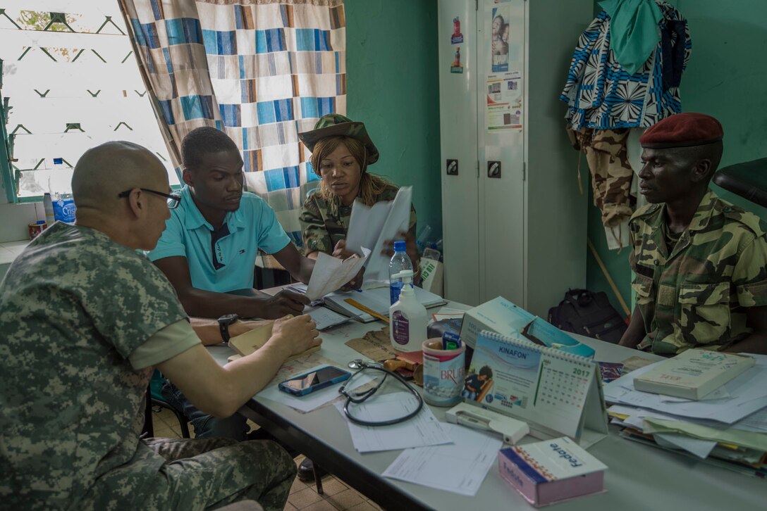 MEDRETE 17-3 includes participants from the Chadian government, U.S. Army Africa, and the 3rd Medical Command Deployment Support in Forest Park, Ga. It is the third in a series of medical readiness training exercises that USARAF is scheduled to facilitate in various countries in Africa. The mutually beneficial exercise offers opportunities for the partnered militaries to share best practices and improve medical treatment processes. (U.S. Army Africa photo by Staff Sgt. Shejal Pulivarti)