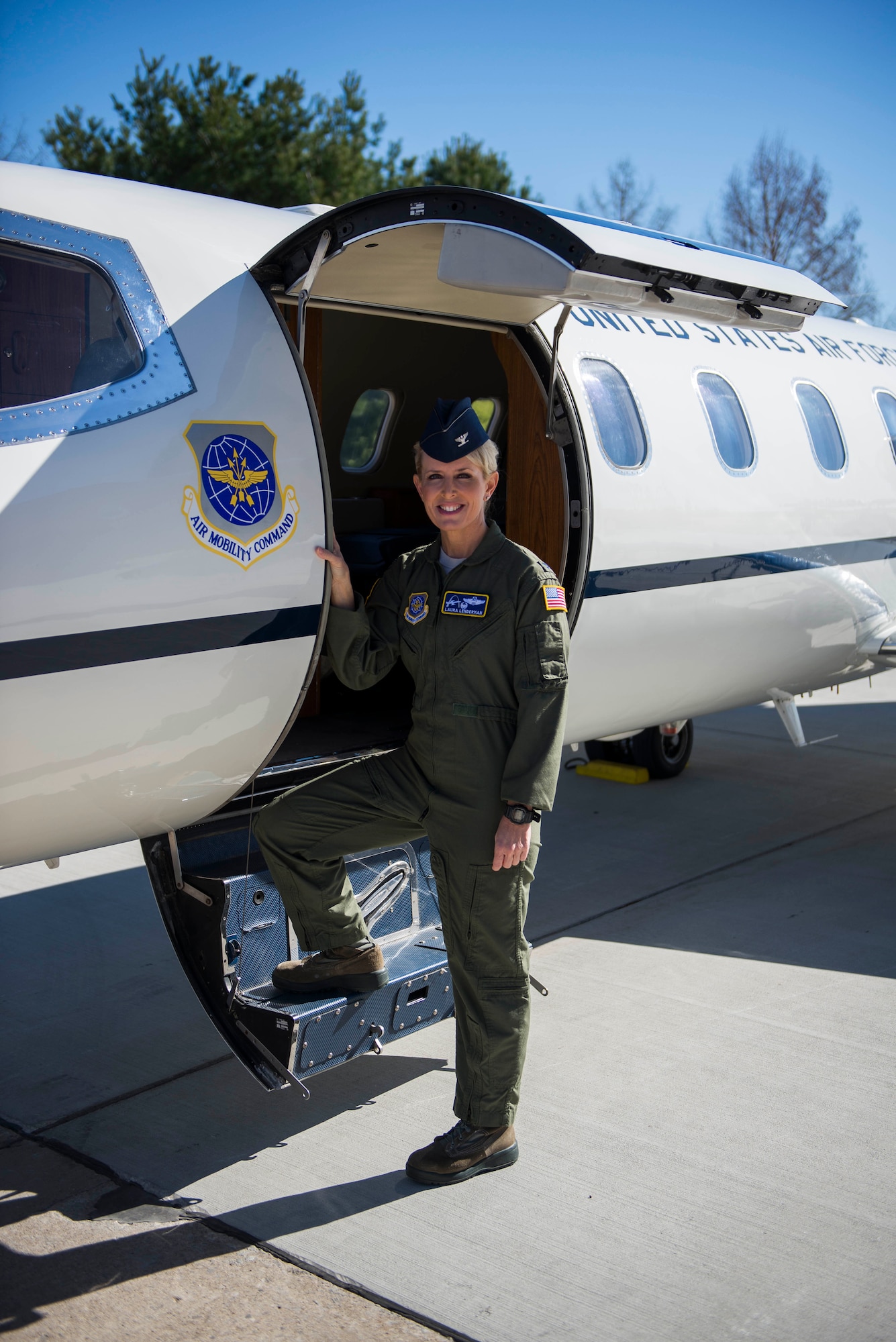 Scott Air Force Base is celebrating 100 years of service in 2017 and Col. Laura Lenderman, 375th Air Mobility Wing commander, invites all to come to the centennial airshow in June. (U.S. Air Force photo by Staff Sgt. Clayton Lenhardt)