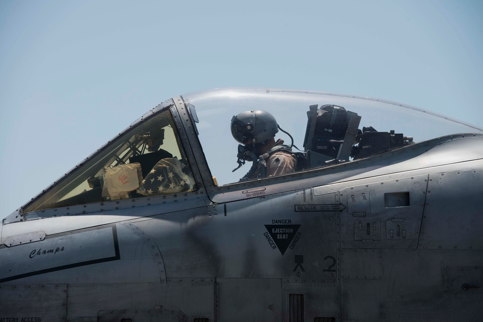A U.S. Air Force pilot with the 354th Expeditionary Fighter Squadron, conducts a pre-flight check in an A-10 Thunderbolt II May 11, 2017, at Incirlik Air Base, Turkey, in support of Operation INHERENT RESOLVE. Pre-flight checks are accomplished to ensure the aircraft is prepared for flight. (U.S. Air Force photo by Airman 1st Class Devin M. Rumbaugh)