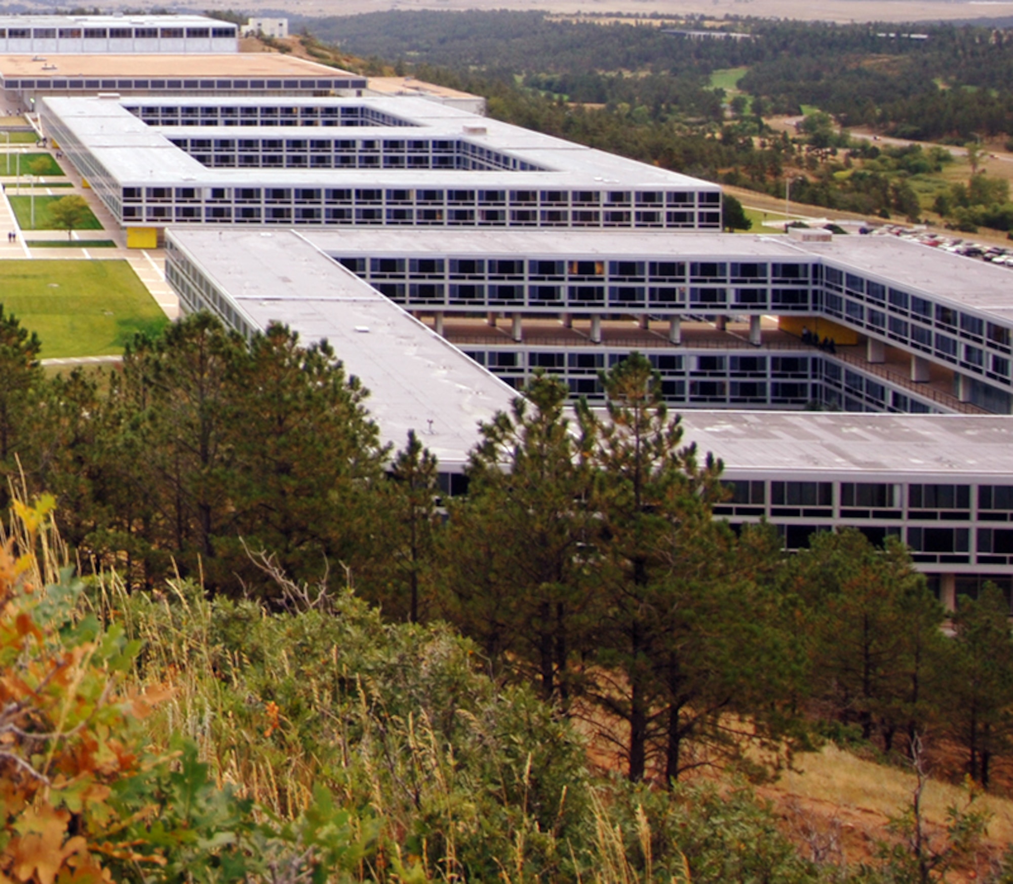 Workers at the U.S. Air Force Academy are preparing Sijan Hall,  a cadet dormitory, for a major six-phase renovation project. (U.S. Air Force photo) 