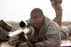 Staff Sgt. Julius Taylor, assigned to Ramstein Airbase, 435th Security Forces Squadron, participates in a range estimation qualification test at Dona Ana Range Complex April 25, 2017. Taylor is training to become an air force sharpshooter at the Desert Defender Ground Readiness Combat Training Center in Fort Bliss, Texas. (Air National Gaurd Photo by Staff Sgt. Agustin G. Salazar)
