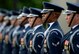 Air Force birthday celebration continues as the Air Force Honor Guard Drill Team performs at the Air Force Memorial during the Air Force Band's summer series, Heritage to Horizons, in Arlington, Va., May 17, 2017. (U.S. Air Force photo/Andy Morataya)