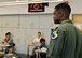Capt. Frederick Johnson, 510th Fighter Squadron pilot, speaks with high school students during career day, May 16, 2017, at Aviano Air Base, Italy. More than 40 students attended the hour-long seminar, asking questions about colleges and careers both in the military and civilian sector. (U.S. Air Force photo by Senior Airman Cary Smith)