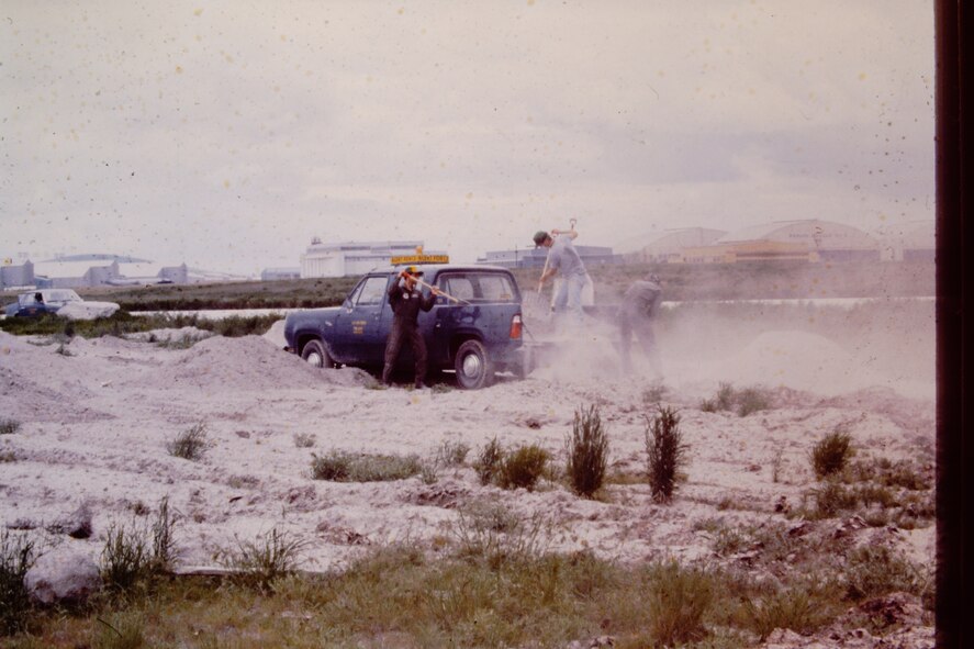 In 1980, Mount St. Helens erupted during Fairchild’s annual open house and air show. Volcanic ash covered the base and hampered operations for weeks after the eruption. (Courtesy Photo)