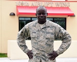 Airman 1st Class Frances Andrew is assigned to the 109th Airlift Wing's Command Support Staff at Stratton Air National Guard Base. Andrew first arrived in the United States in 2001 at the age of 21. He grew up in a refugee camp from the age of 7 and is known as one of the Lost Boys of Sudan.